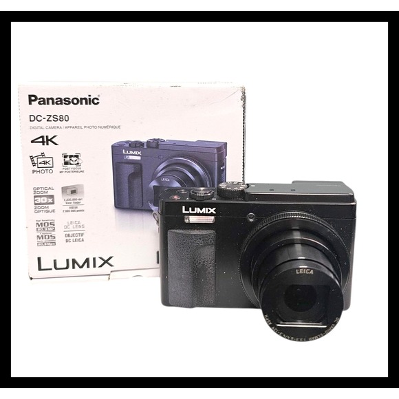 Panasonic Lumix DC-ZS80 Digital Camera 4K 30X Zoom Leica Lens Black Charger 64GB - Picture 1 of 16